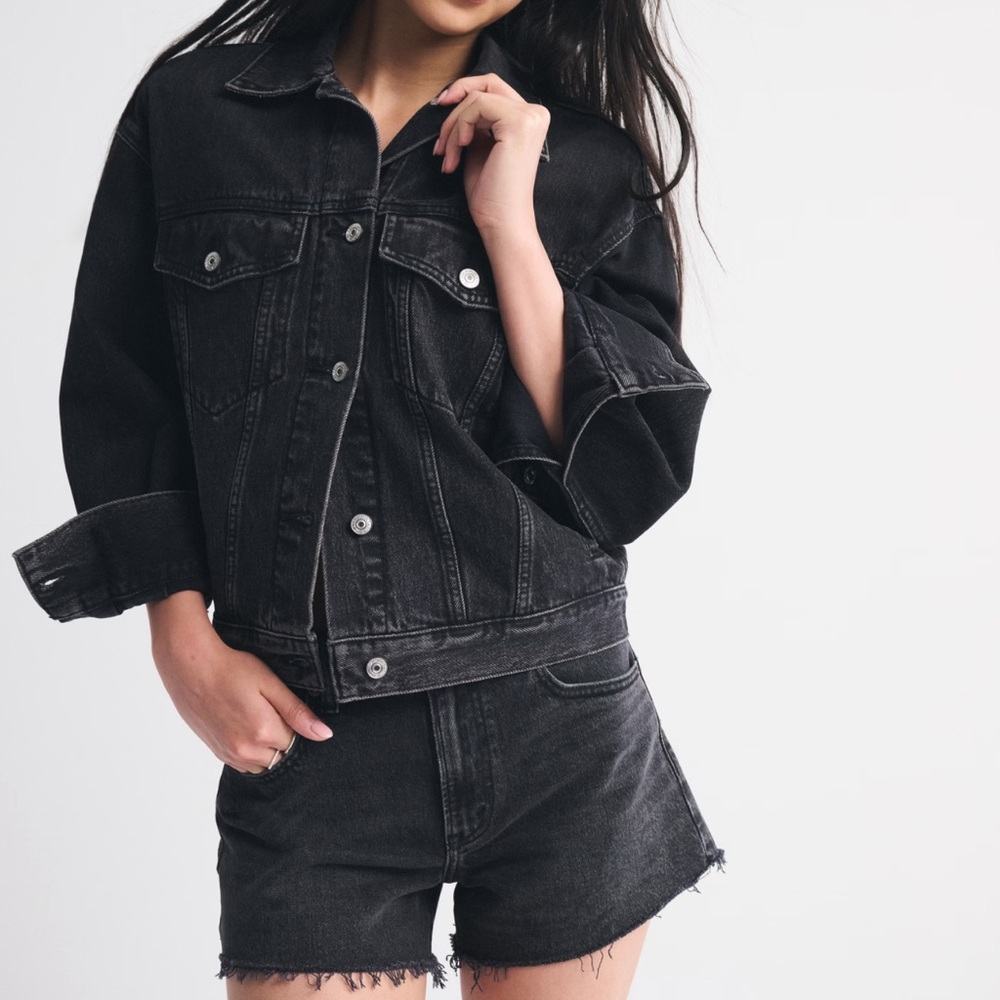 Abercrombie & Fitch Black Denim Shorts